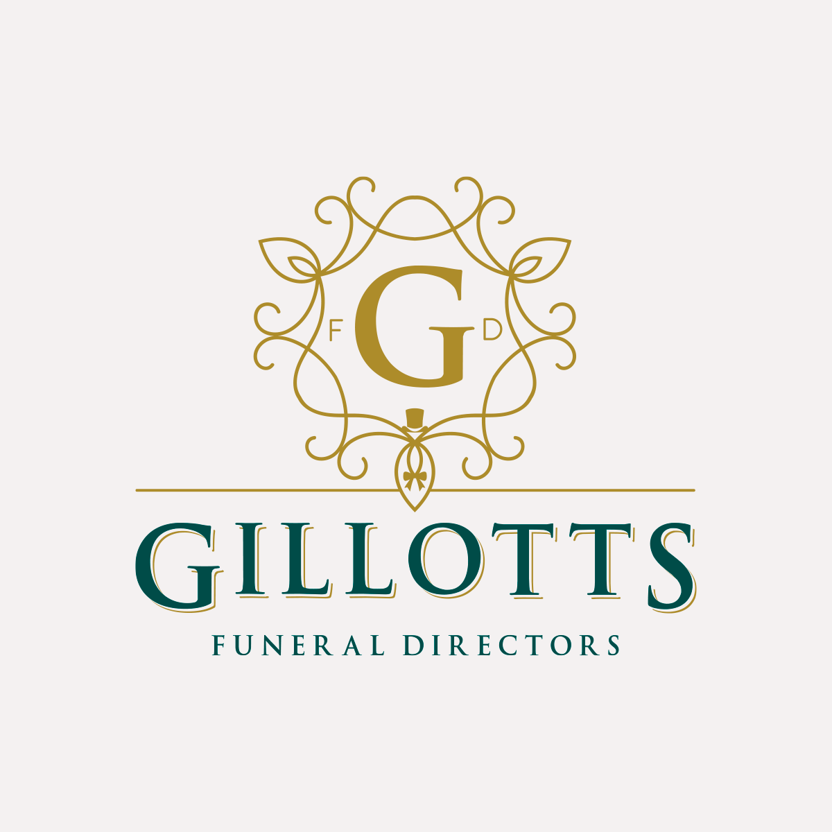 Identity for Gillotts Funeral Directors, light grey background