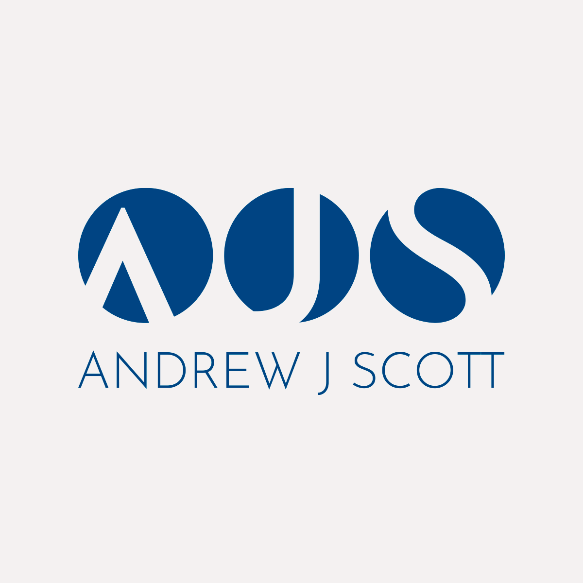 Identity for Professor Andrew J. Scott, AJS blue logo