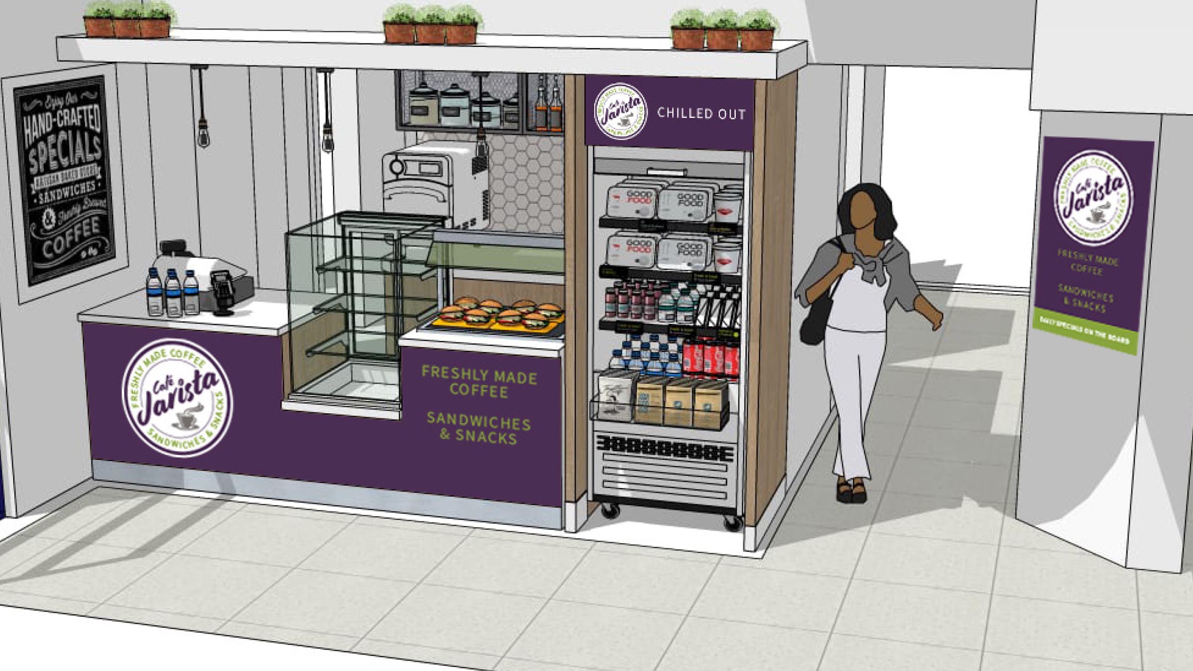 Café Jarista store visualisation illustration