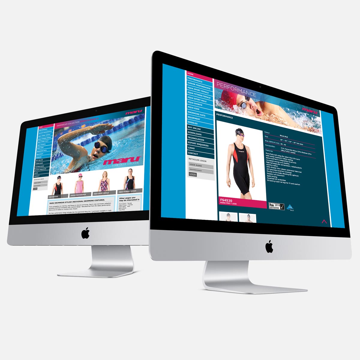Maru Swimwear responsive website design